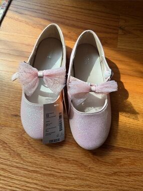 Gymboree Light Pink Glitter Bow Mary Jane Shoes